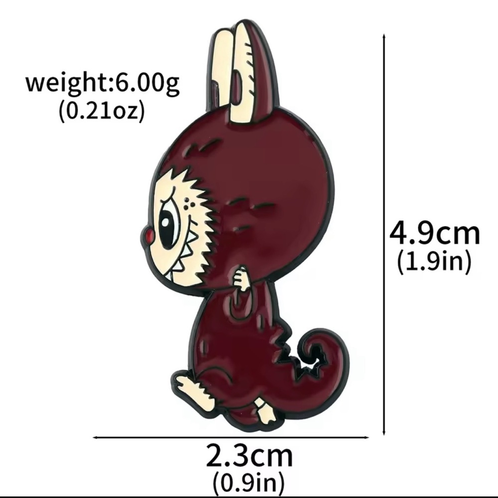 Labubu The Monsters Pin in Brown - Picture 2 of 8